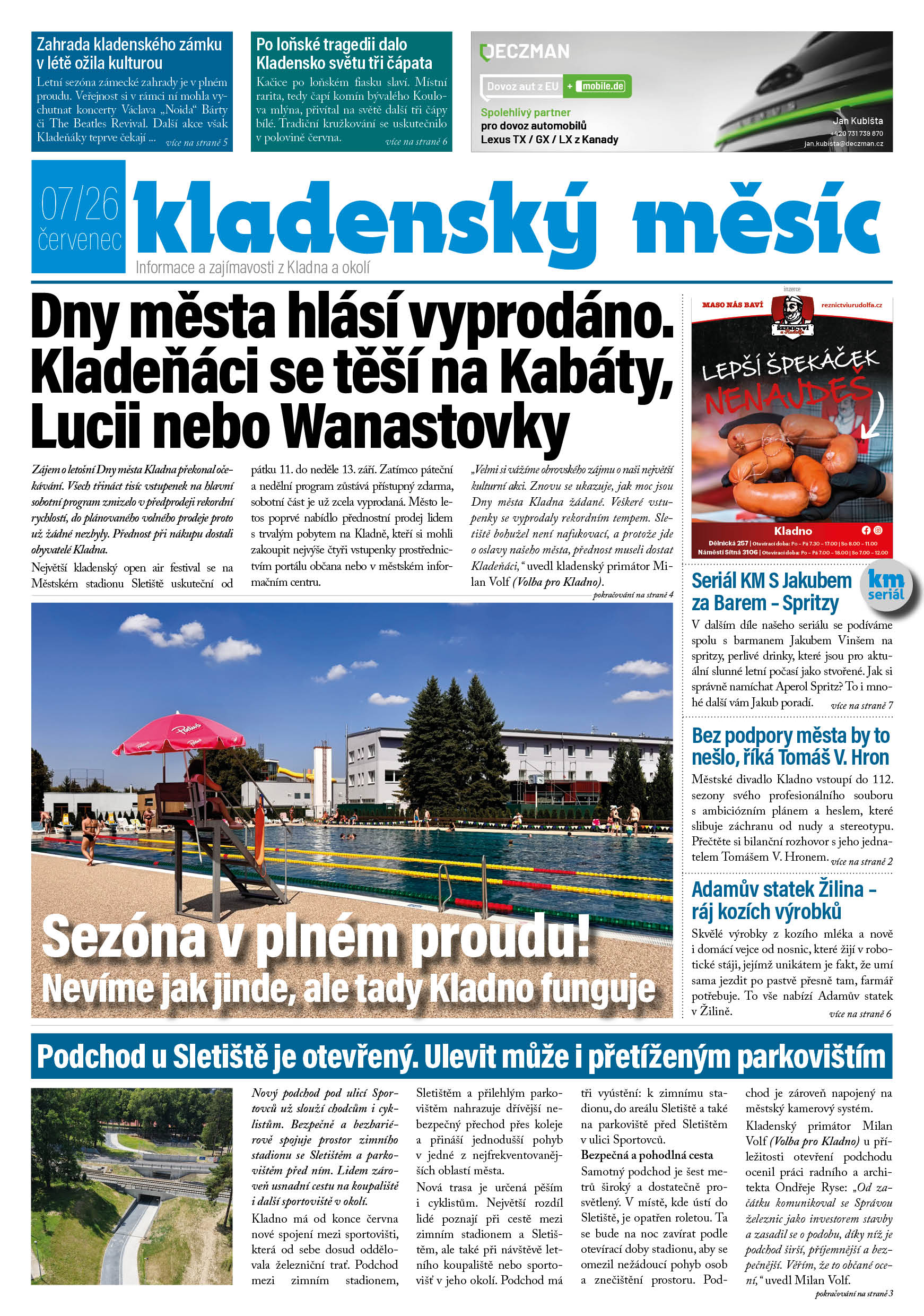 Kladenský měsíc - červenec 2026
